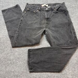 Levi's 505 Mens 38x30 Black Jeans Regular Fit Straight Leg Denim Grunge Normcore